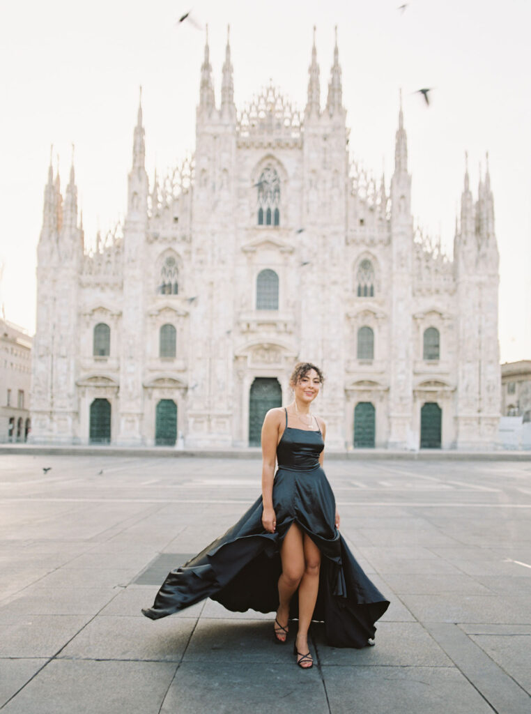 A woman  at Duomo Milan