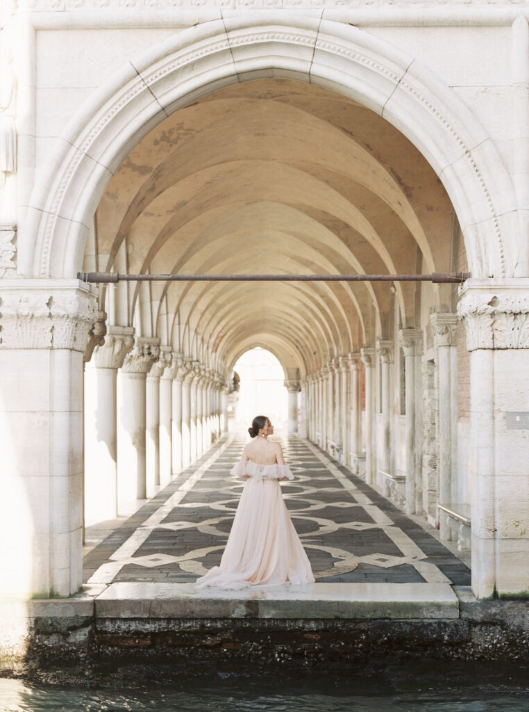 A young woman out of Dog's Palace in Plazza San Marco