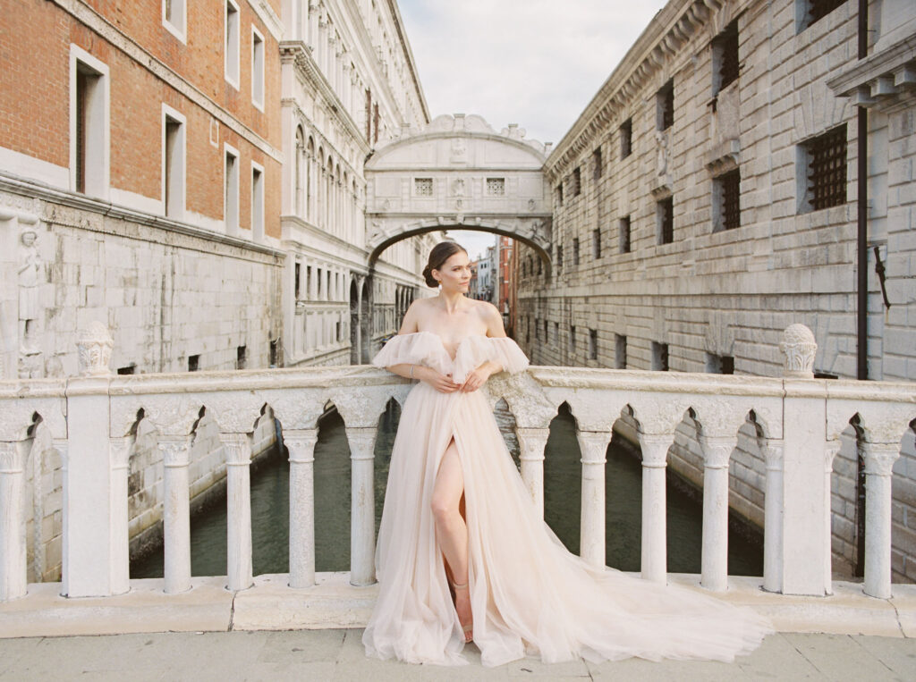 A woman on The Bridge of Sighs