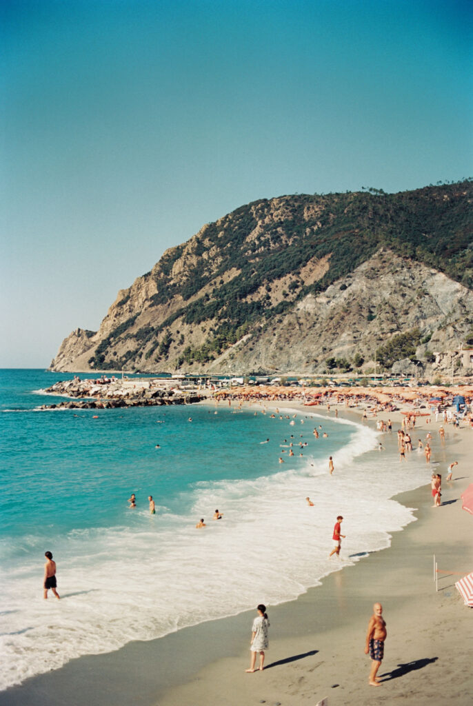 Beach at Monterosso, Cinque Terre, Fine Art Film Travel Photography in Tuscany, Italy