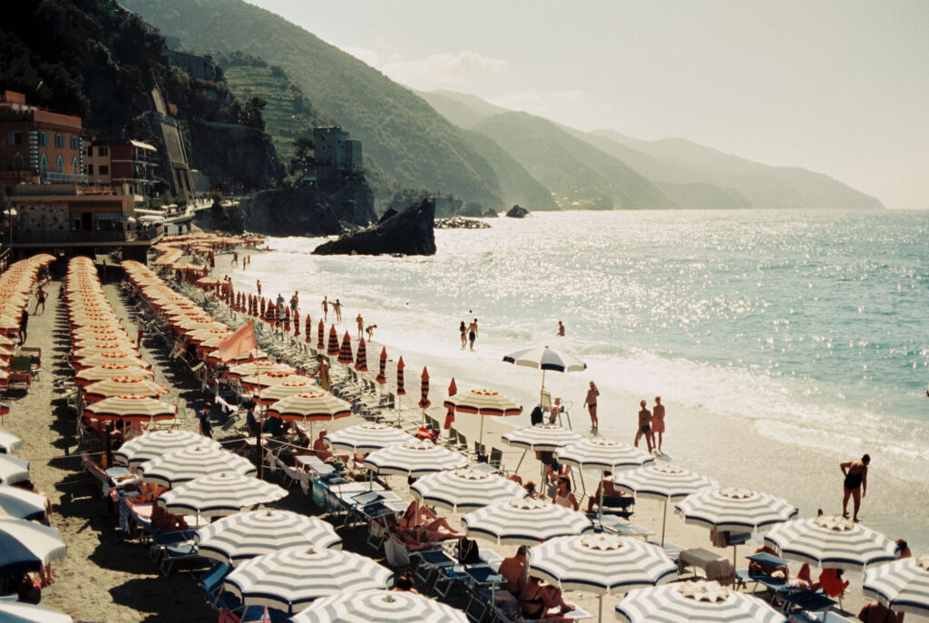 Beach at Monterosso, Cinque Terre, Fine Art Film Travel Photography in Tuscany, Italy